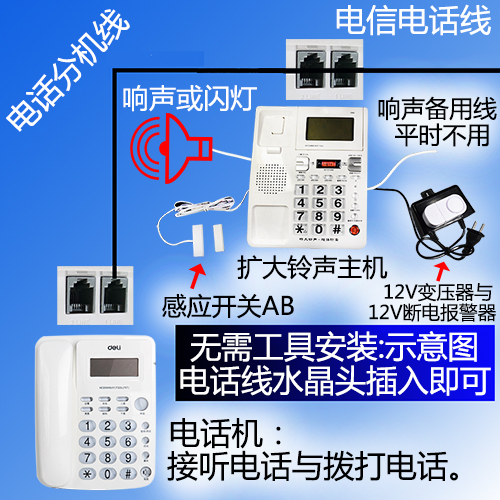 彩光灯大铃声电话机